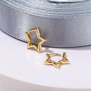 Gold Star Huggie Earrings
